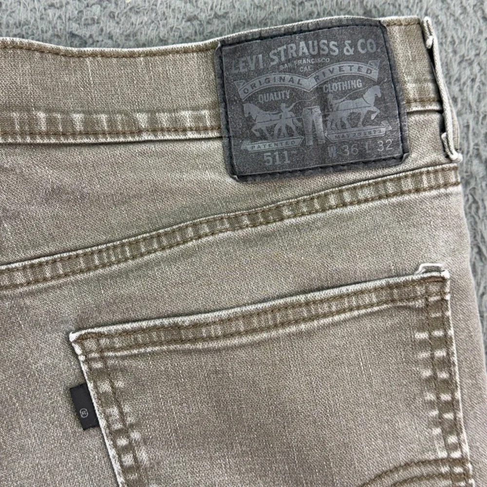 Levi's 511 Slim Fit Jeans Mens 36x32 Grey Denim Stretch Pants 04511-0150